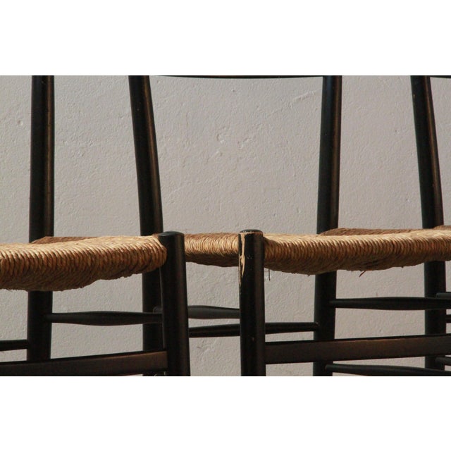 Italian Papercord Dining Chairs, 1950s, Set of 4 For Sale - Image 6 of 18