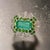 Traditional Natural Emerald Tsavorite Diamond Ring 6.75 14k White Gold 9.22 TCW Certified For Sale - Image 3 of 17