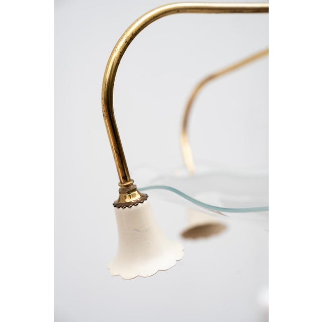 Metal Vintage Six-Light Pendant Light, 1940s For Sale - Image 7 of 9