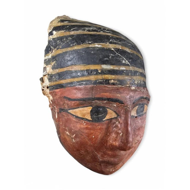 Ptolemaic Egyptian Cartonnage Mask For Sale - Image 13 of 18