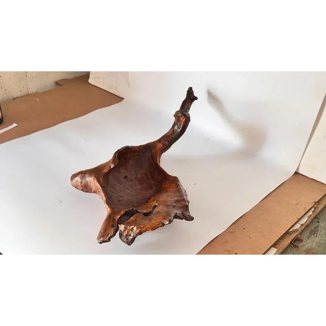 1970s Vintage French Hand-Carved Wooden Basket, 1970s For Sale - Image 5 of 11