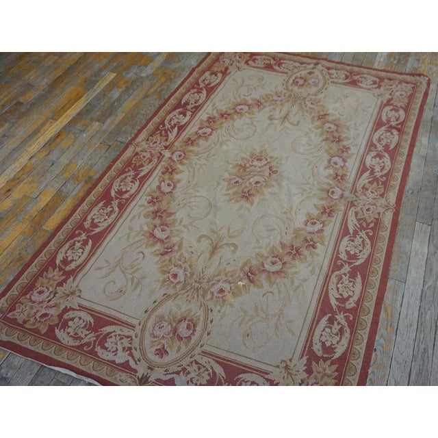 Special Tan Beige Color With Great Geometric Design Vintage Needlepoint Rug For Sale - Image 4 of 15