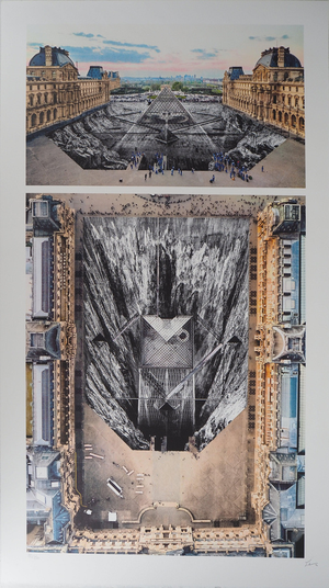 JR, JR au Louvre, Lithograph