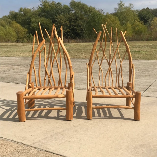 Contemporary 1970s Organic Form Branch Chairs - a Pair For Sale - Image 3 of 12