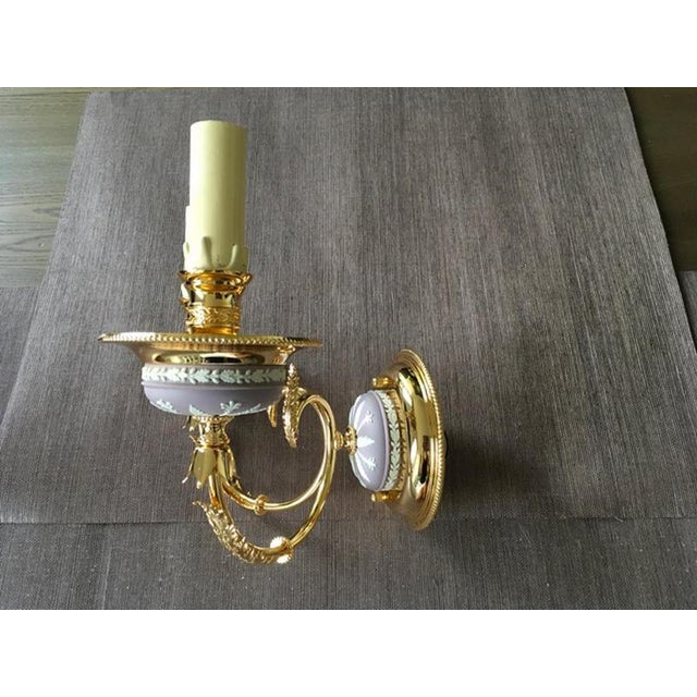 Postmodern Brass Porcelain Wall Lights, Italy, 1970s, Set of 2 For Sale - Image 14 of 18