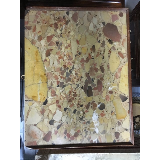 Brown French Louis XV Rosewood and Marble Side Table For Sale - Image 8 of 9