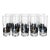 Vintage Black, Silver-Blue and Gold-Tone Floral Highball Glasses — Set of 10 For Sale