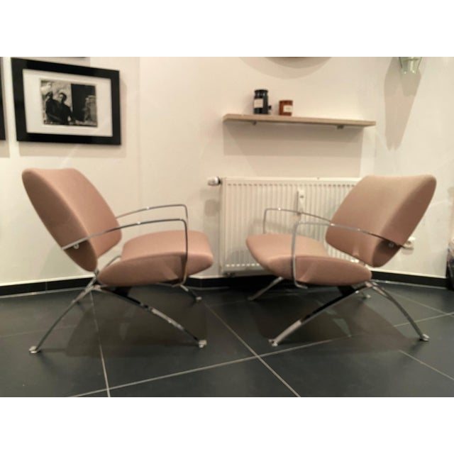 Pair of "DoDo" armchairs by René Holten for Artifort, model F396, made in the Netherlands in the 1990s. Upholstered with a...