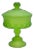 Chartreuse Green Satin Glass 8" Pedestal Bowl For Sale