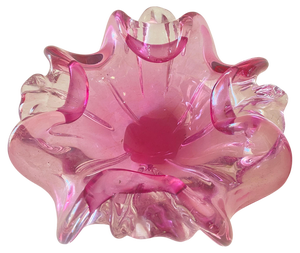 Vide Poche or Ashtray in Pink Murano Glass, Venice, Italy, 1970s
