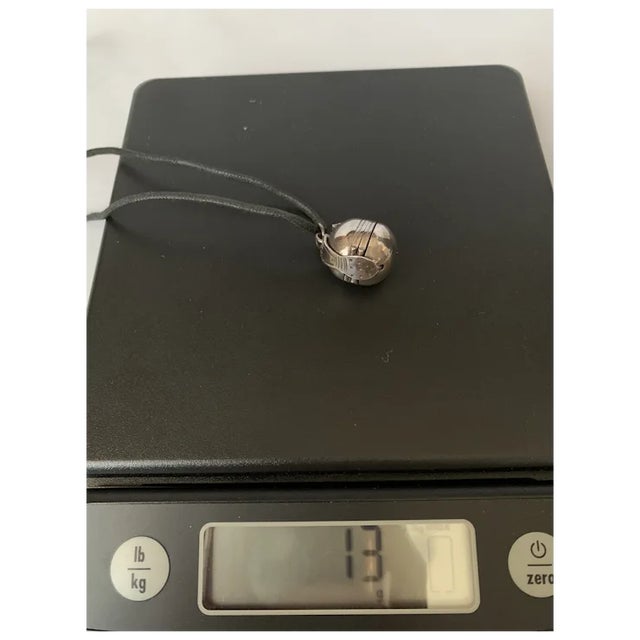 1980s Sterling Sphere Locket For Sale - Image 11 of 11