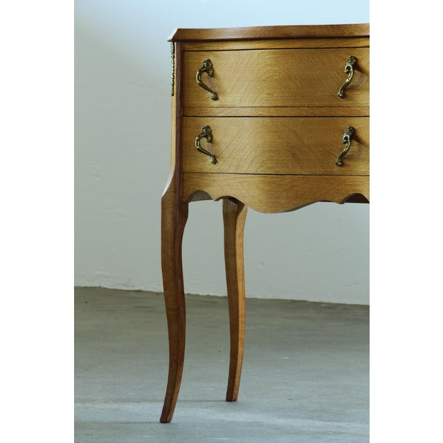 Vintage Danish Oak Nightstands with Hand-Carved Drawer Fronts, 1970s, Set of 2 For Sale - Image 12 of 18