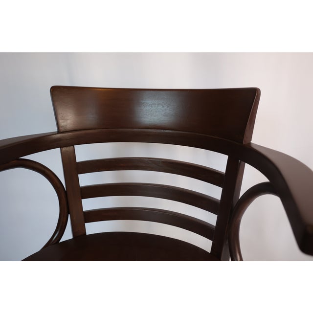Thonet Midcentury Bentwood Armchair c.1950s - Original Makers Mark For Sale - Image 9 of 12
