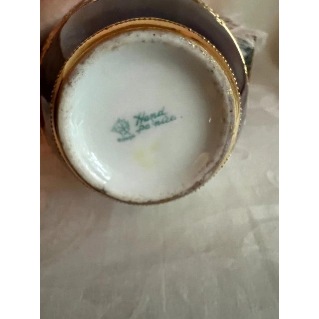 1900 - 1909 Antique Nippon Porcelain Scenic Vase, Hand-Painted Cobalt Blue & Gold For Sale - Image 5 of 11
