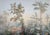 Traditional 36" * H108" * 4ps, Hand-Painted French Retro Tropical Jungle Floral & Bird Wall Mural, Soft Mist Botanical Wallpaper For Sale - Image 3 of 6