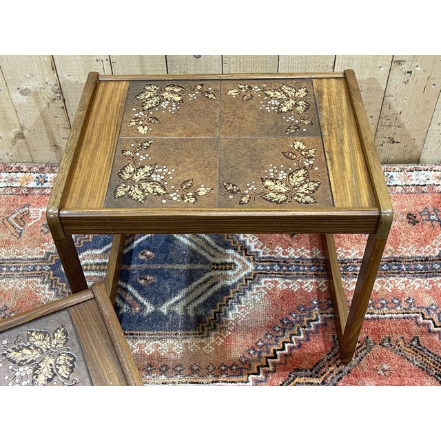 Wood Vintage Teak Nesting Tables, 1970s, Set of 3 For Sale - Image 7 of 12