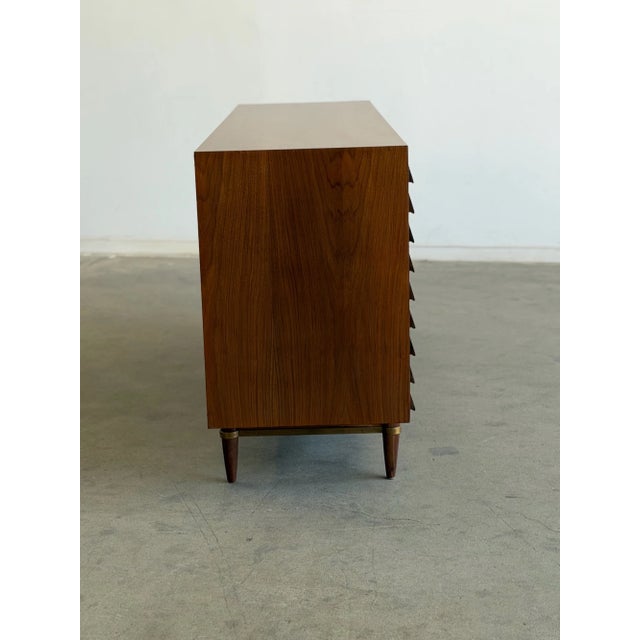 1960s Walnut Dresser With Brass Accents by American of Martinsville For Sale - Image 9 of 11