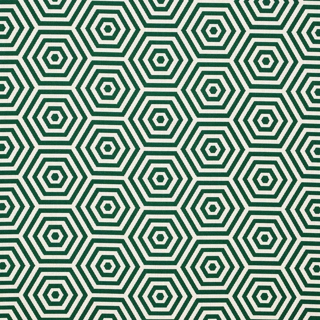 Schumacher Sample - Schumacher Bees Knees Indoor/Outdoor Fabric, Emerald For Sale - Image 4 of 4