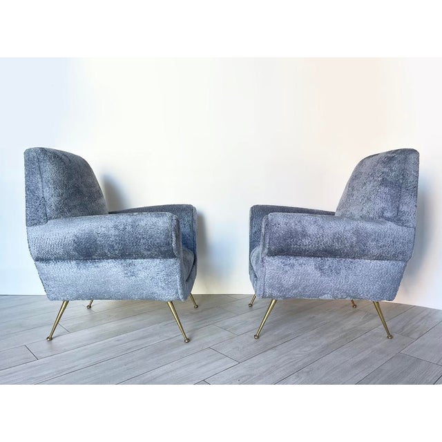 Gold Vintage Grey Lounge Chairs, 1950s, Set of 2 For Sale - Image 8 of 12