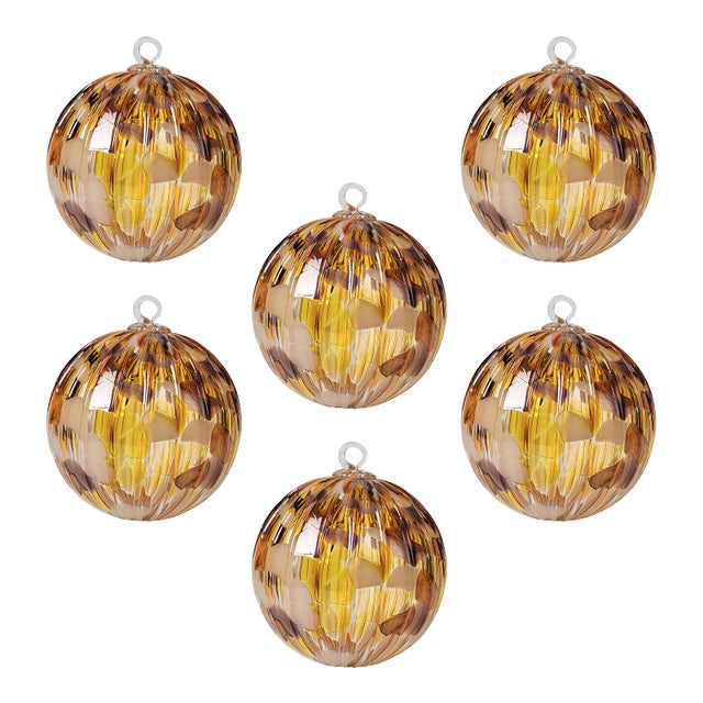 Orangevale Handmade Glass Ornament Set 20 point mold, Set of 6 Chairish