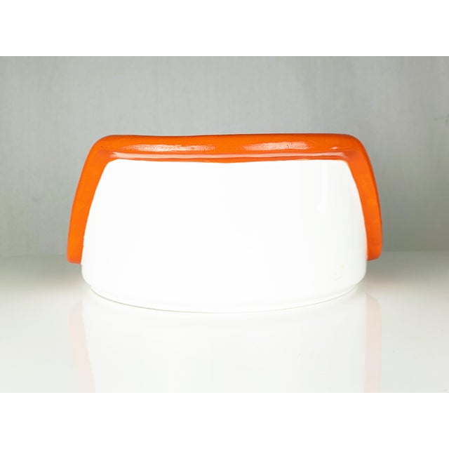 Italian White & Orange Ceramic Tableware Containers, 1970s, Set of 3 For Sale - Image 6 of 14