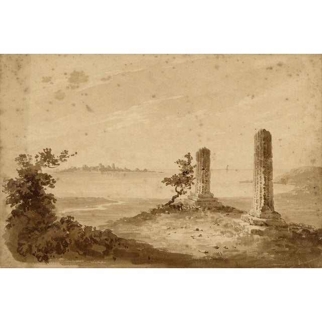 An original early 19th-century watercolour painting – William Page, Temple of Olympian Zeus, Agrigento, Sicily.A fine...
