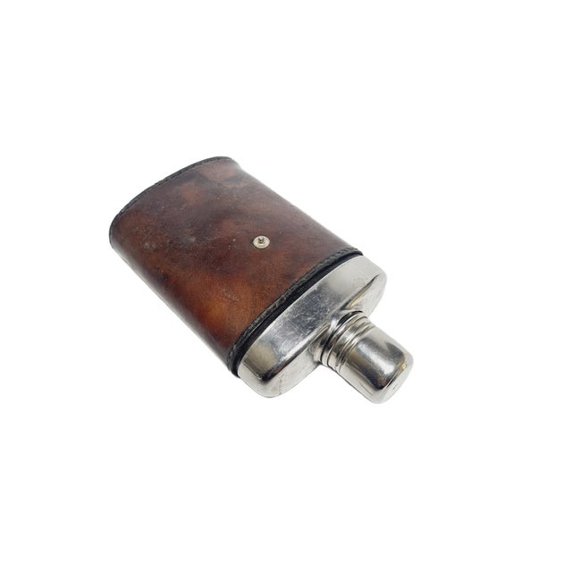 Art Deco French Glass Flask, 1950s, in Worn conditions. Designed 1950 to 1959