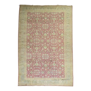 Raspberry Icy Blue Oversize Persian Tabriz Rug, Early 20th Century For Sale