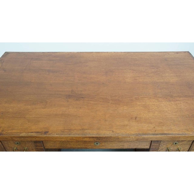 Wood Art Deco Desk in Oak For Sale - Image 7 of 15