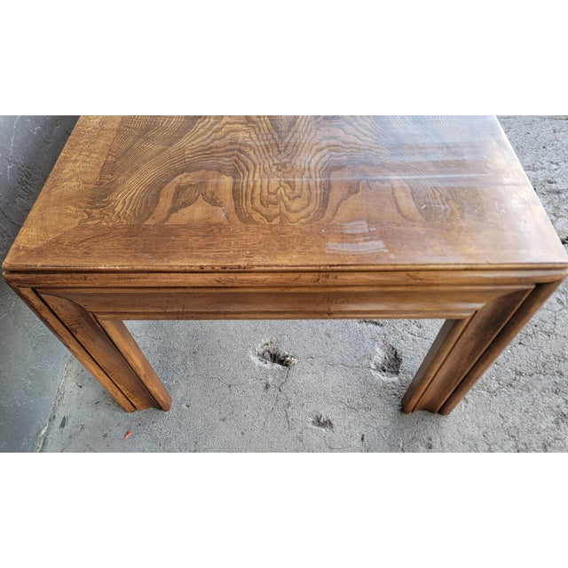 Wood Coffee Table by Lane Furniture Exotic Book-Matched Wood Grain Mid-Century Modern For Sale - Image 7 of 14