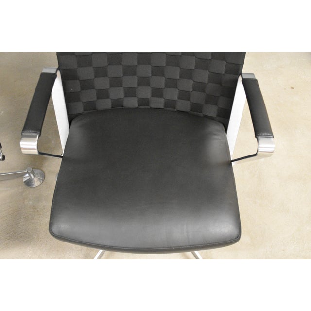 Black Chrome and Black Leather Lounge Chairs by Davis Furniture - A Pair For Sale - Image 8 of 11