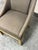 Wood Restoration Hardware Nailhead Fabric Armchair For Sale - Image 7 of 12