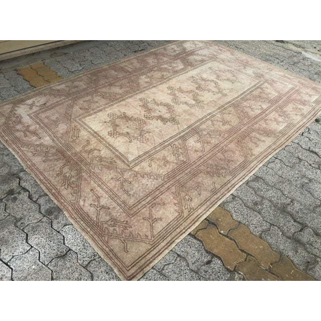 1960s Vintage Handmade Tribal Rug For Sale - Image 5 of 11