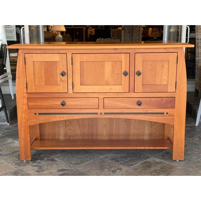 Simply Amish Aspen Large Open Sideboard For Sale - Image 11 of 13