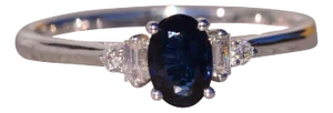 The Hilltowne: Natural Sapphire and Diamond Ring in White Gold