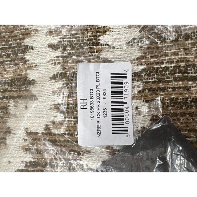 Restoration Hardware Rh Restoration Hardware Nazaré Block Print Pillow Cover 20" × 20" Square For Sale - Image 4 of 14
