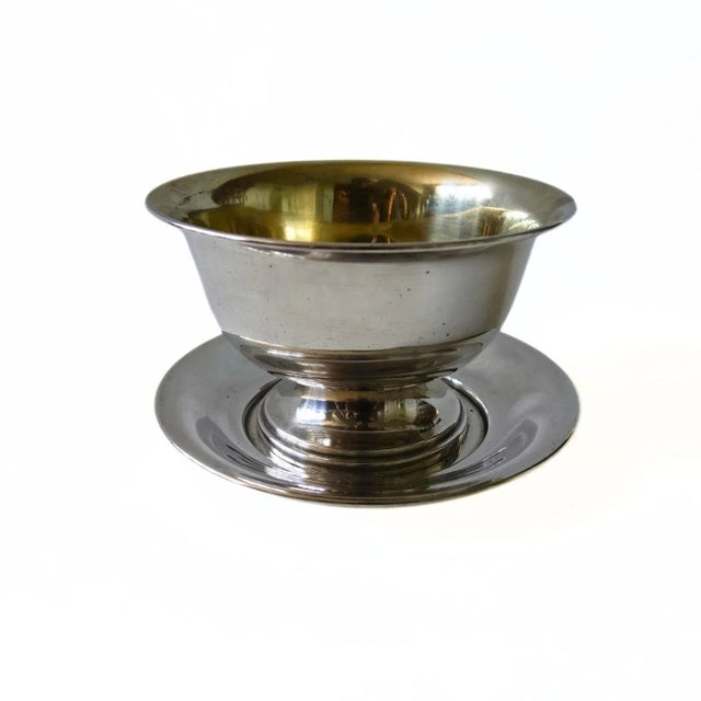 Silver Silver Plated Sauce Bowl on Plate, Sweden, 1900s For Sale - Image 8 of 8