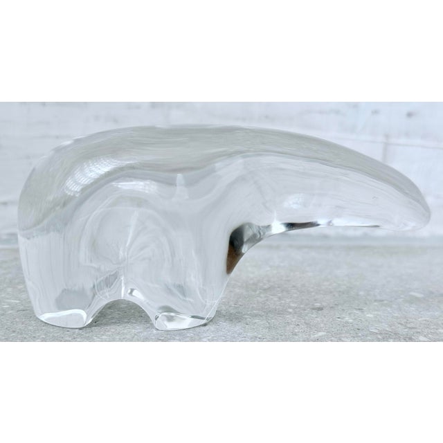 Baccarat Vintage 1960’s French Baccarat Crystal Polar Bear Retired Paperweight Figurine, in the Style of François Pompon For Sale - Image 4 of 12