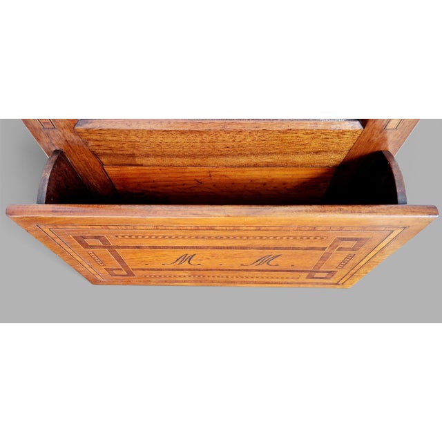 Antique Inlaid Wall Mirror with Case, 1890s For Sale - Image 14 of 18