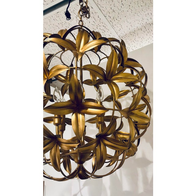 Currey & Company Currey & Company Modern Gold Orb Helenium Chandelier For Sale - Image 4 of 7