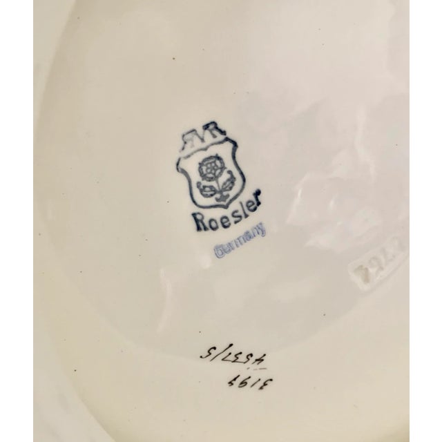 Vintage German Roesler Gilt Cake Platter and Porcelain Server Set For Sale - Image 4 of 7