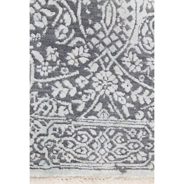 Blue Handwoven Transitional Style Area Rug 3x8 For Sale - Image 8 of 8