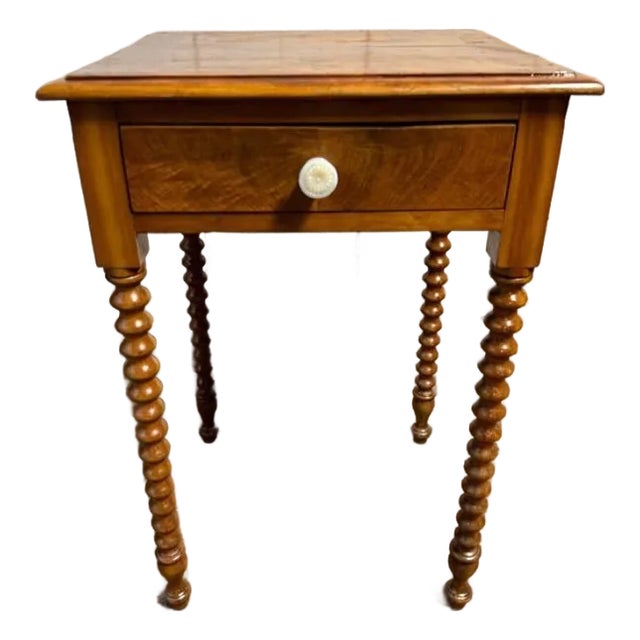 Antique Spool-Turned/Bobbin-Stlye Side Table For Sale