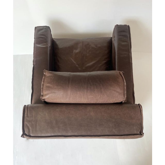 Brown Leather Armchair, Italy, 2000s For Sale - Image 16 of 18