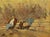 Business News by Jann T. Bass | Oil on Board Two men sitting on a bench in a natural setting. For Sale