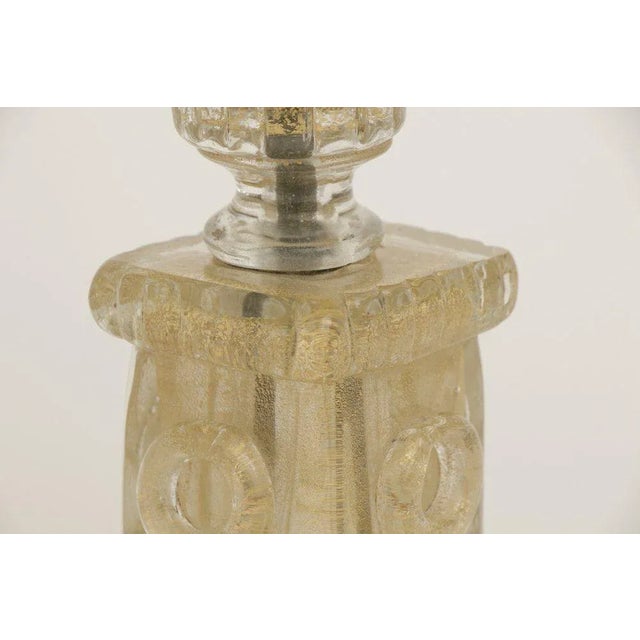 Mid-Century Modern Mid-Century Table Lamp with Golden Clear Base For Sale - Image 3 of 8