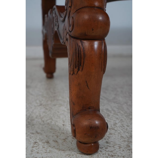 1990s Continental Style Distressed Finish Dining Room Table For Sale - Image 5 of 12