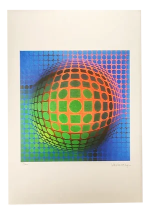 After Victor Vasarely, Op Art Composition, 1970s, Lithograph