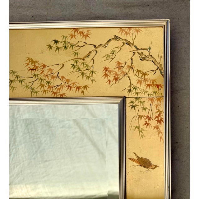 This stunning decorative wall mirror by LaBarge features a beautifully detailed, hand-painted églomisé border in an...