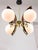 Mid-Century Modern Italian Brass and Opaline Chandelier For Sale - Image 6 of 17